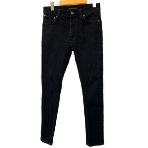 Nudie Jeans Womens 30x27 Black Skinny Lean Dean Made in Italy Midrise
